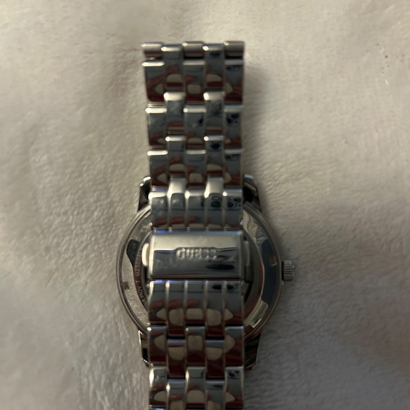 Women\'s Guess Automatic Crystal Accented Stainless Steel Watch U25004L1